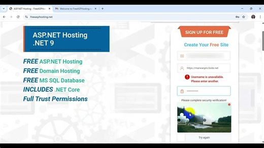 Freeasphosting.Net الاشتراك في استضافة مجانية