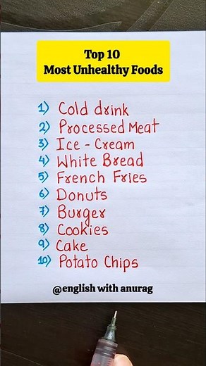 Top 10 Most Unhealthy Foods 🔥