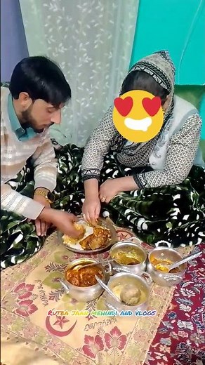 Kashmiri bride and groom eating Wazwan 💫 together #nikkah