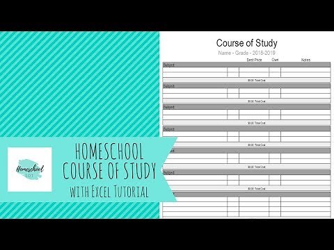 Homeschool Course of Study with Excel Tutorial