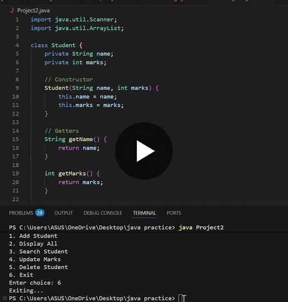 #java #oop #miniproject #codingjourney #learntocode #programming #100daysofcode #studentdeveloper | Prateeksha Singh