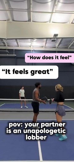 At least he doubles down on it 😂🫡 we appreciate a good lob in pickle #pickleball #pickleballers #fyp #pickleballtournament #pickleballtiktok