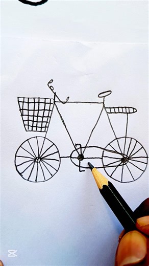 How to draw Bicycle 🚲 Creative Art #bycycle #art #shorts #video
