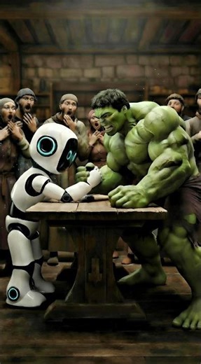 HULK vs ROBOT 💪 Arm Wrestling Ends in Destruction!