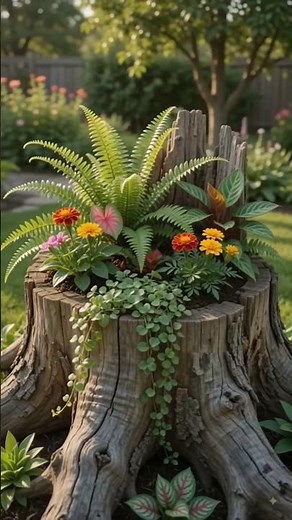 Don't Throw Away Old Tree Stumps! 🪵 DIY Garden Planter Idea
