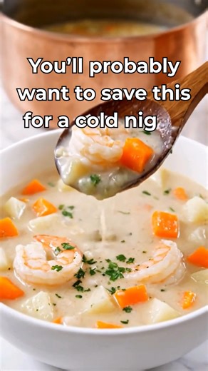 10K views · 65 reactions | 戀北 Creamy Shrimp & Veggie Chowder A warm,...