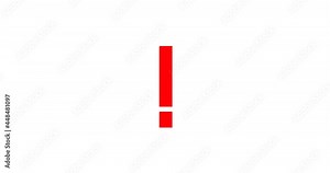 Red exclamation and question marks. One red question mark turns into one red exclamation point. On a transparent background. Looped video clip. With alpha channel. Seamless loop. 4k animation.