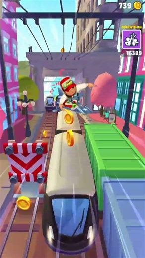 JUMPING ON THE TRAIN USING SUPER SPEED BOARD #subwaysurfers #shorts #shortvideo #gaming #gameplay