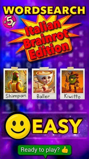 Can You Spot It? 🟡EASY Level - Italian Brainrot Word Search Series5