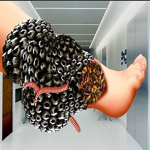 Get rid Trypophobia & Maggots from Infected foot | Lline Theodora