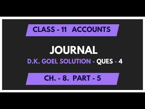 Class 11 Accounts | Journal Entry Question 4 Full Solution | Ganesh Bros Transactions Explained
