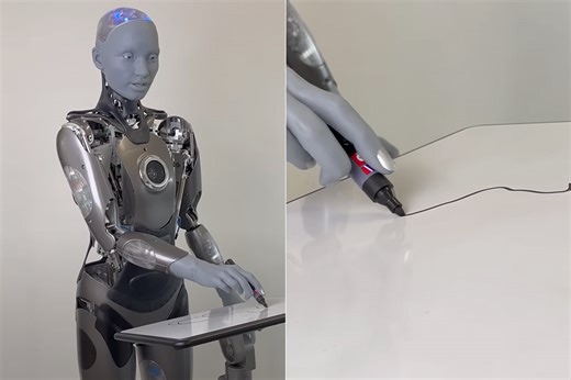AI-Powered Ameca Humanoid Robot Gets Stable Diffusion Upgrade, Cat Drawing Ensues