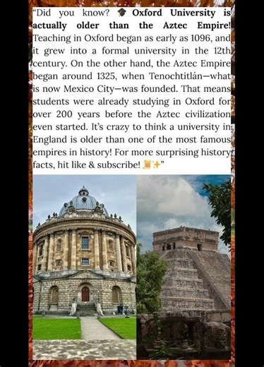 “Oxford vs Aztec: A Mind-Blowing History Fact 🎓🗿”