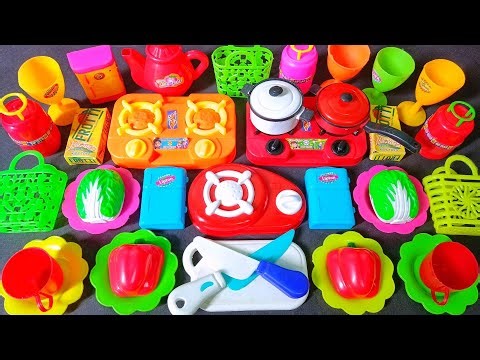 Play Mini Kitchen Set Cooking ASMR|1:15Minutes Satisfying With Unboxing Hello Kitty Kitchen Set Toy