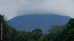 Acatenango Volcano in Antigua with birds