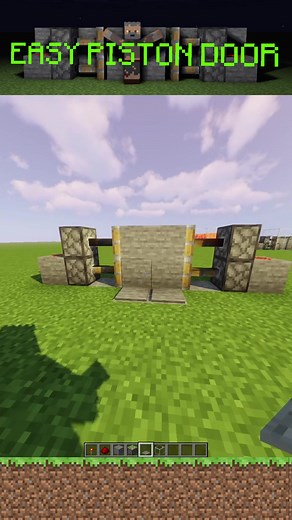 SUPER EASY PISTON DOOR #minecraft #minecrafttutorial #minecrafthacks#minecrafter #minecraftbuilding