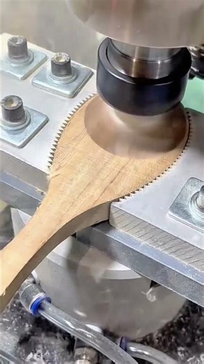 CNC Machine Carving a Wooden Spoon #shorts