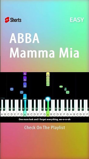 ABBA - Mamma Mia - EASY Piano TUTORIAL by Piano Fun Play #shorts