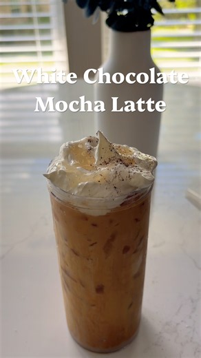 ☕ White Chocolate Mocha Latte 🤍✨ | Easy Coffee Recipe #Shorts