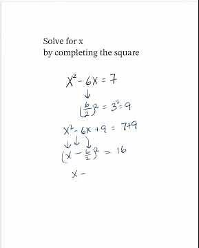 Complete The Square | Algebra Solve Quadratic Equation