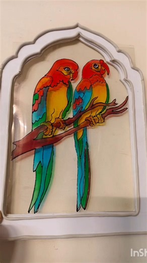 OHP sheet glass painting #Foam Board art #panchavarna kili #trending #shorts