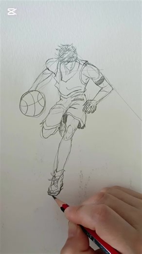 How to draw a basketball player #basketball🏀 #pencilsketch #fastdrawing #stepbystep #sports
