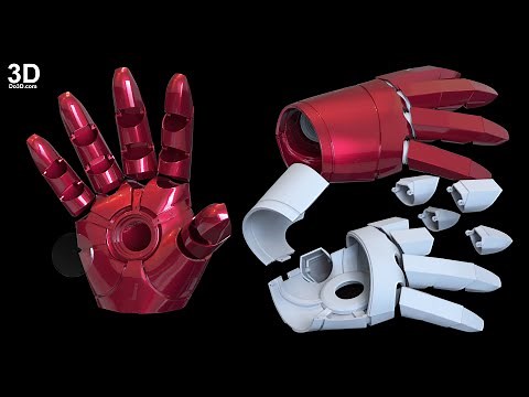 3D Printable Model: Universal Iron Man Glove with Hinges (Hinged Hand) | Print File Format: STL