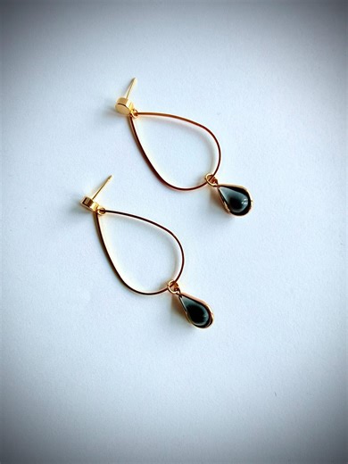 Grey Teardrop Dangle Earrings - Etsy