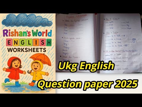 KG/Class 1 English Half Yearly Exam Question Paper 2025|UKG/Class 1 English worksheet