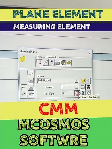 PLANE ELEMENT MCOSMOS SOFTWERE 🛠 CORDINATE MEASURING MACHINE #mitutoyo