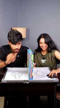Draw without seeing challenge 🎨🖌️ #challenge #telugushorts