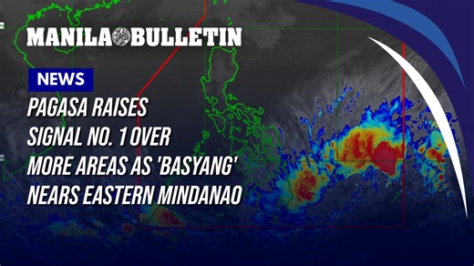 PAGASA raises signal no. 1 over more areas as 'Basyang' nears eastern Mindanao