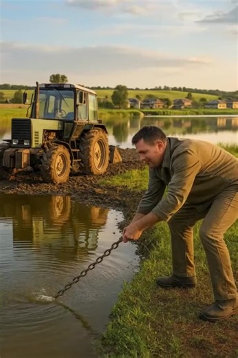 6K views | The tractor driver was digging the ground near the river...