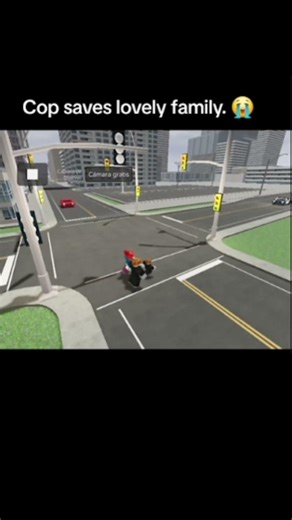 Cop saves lovely family #carcrashstudio #roblox #funny #shorts