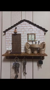 Wall-mounted Key Holder "cozy House" Handmade 25×25 Cm - Etsy
