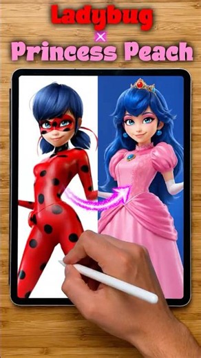 From Superhero to Princess! Ladybug's Magical Princess Peach Transformation ✨