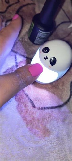 Mini panda shellac machine🥺🐼cute baby pink color shellac nails💅