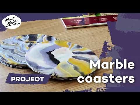 DIY marble coasters with polymer clay