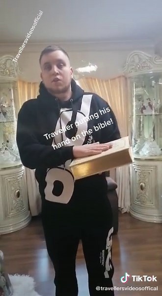 Traveller Putting Hand on Bible Challenge