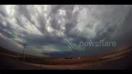 Developing Tornadic Supercell Northwest of El Reno, Oklahoma with Original Storm Tracker Audio in the background