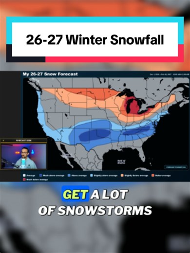My Bold 2026-2027 Winter Snowfall Prediction #winter #forecast #snow #south #midatlantic (Snowfall map made on ForecastFoundryHQ.com)