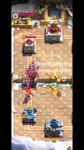 Defeat this push with lowest elixir #clashroyale #defense