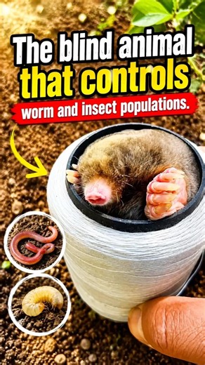 Mole, blind but can controls worm and insect population #mole #cute #animal