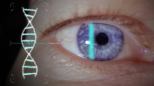 Scanning blue eye iris for secure biometric authentication | Premium Stock Video Footage