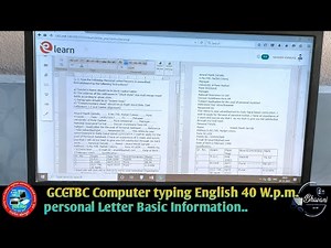 GCC-TBC Computer typing English 40 W.p.m. personal Letter Basic Information..#bhavaniinstitute