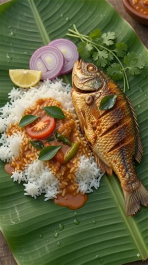 Fresh River Fish Fry & Curry Feast 🤤🐟 | Traditional Village Cooking #Shorts #reels #viral