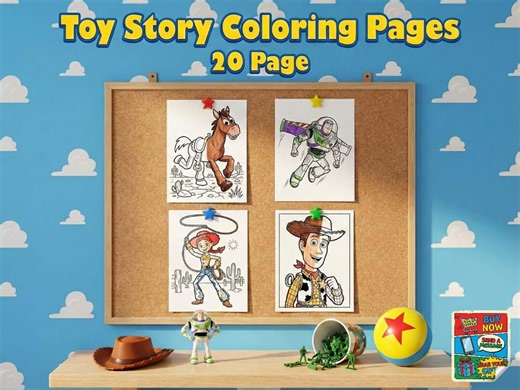 20 Toy Story Coloring Pages Printable, Woody and Buzz Lightyear Coloring Book, Kids Birthday Party Favors, Sheriff Activity - Etsy
