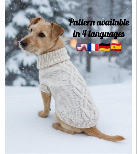 Cable Knit Turtleneck Dog Sweater Pattern – 4 Languages - Etsy UK