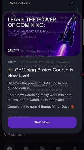 Free Bitcoin Bonus Miner — GoMining Basics Course (Start Mining Today)