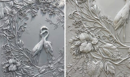 Artist Beautifies Rooms With Traditional Art of Bas-Relief Sculptures on Walls